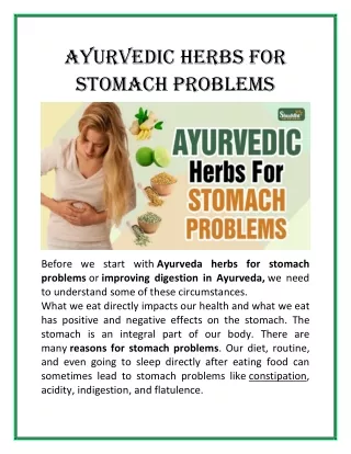 Ayurvedic Herbs For Stomach Problems
