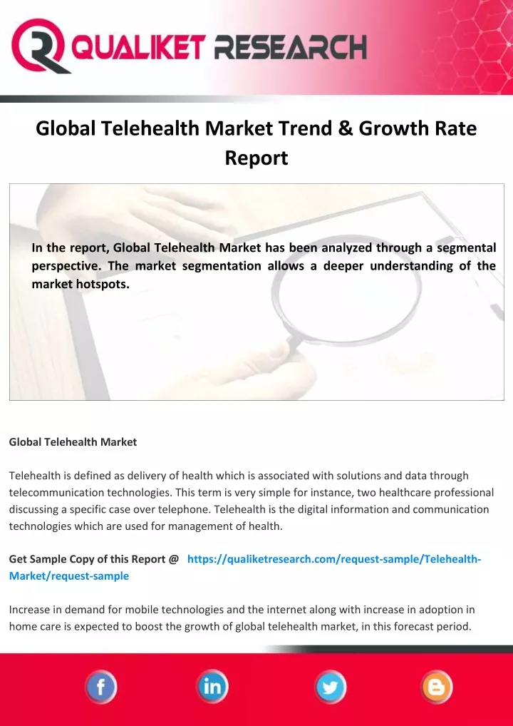 global telehealth market trend growth rate report