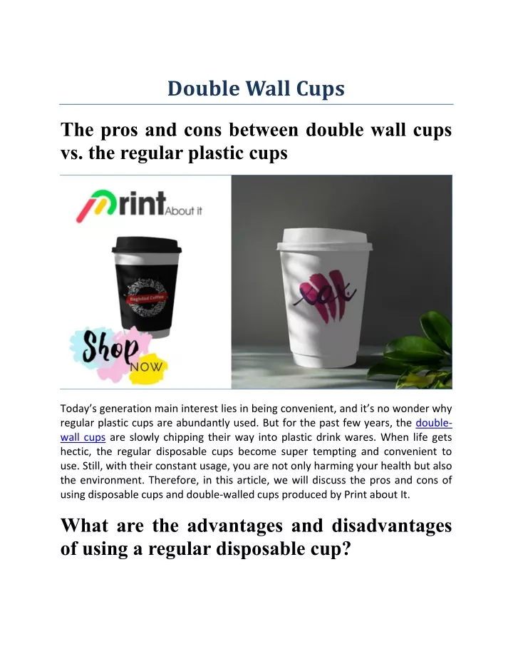 double wall cups