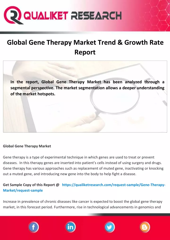 global gene therapy market trend growth rate