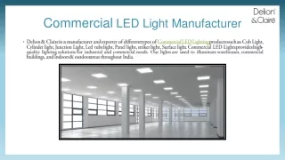 Commercial LED Light Manufacturer