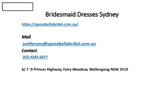 Making Your Day Memorable With Bridesmaid Dresses Sydney