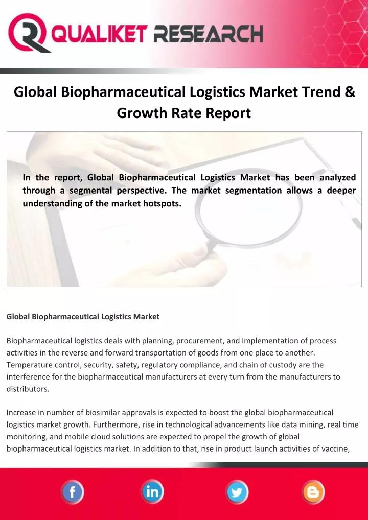 global biopharmaceutical logistics market trend