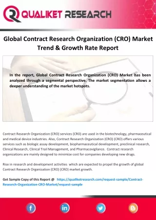 Global Contract Research Organization (CRO) Market