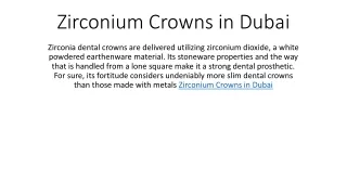 Zirconium Crowns in Dubai
