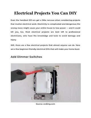 electrical projects you can diy