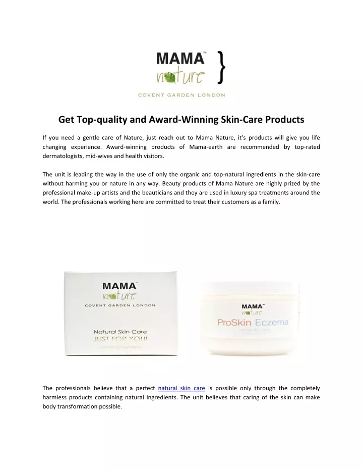 get top quality and award winning skin care