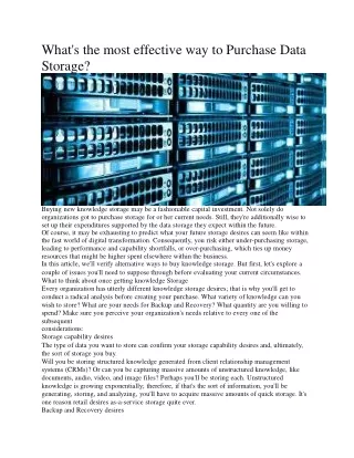 what s the most effective way to purchase data storage
