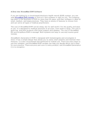 a dive into iknowmed ehr software
