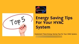 Energy Saving Tips for your HVAC System
