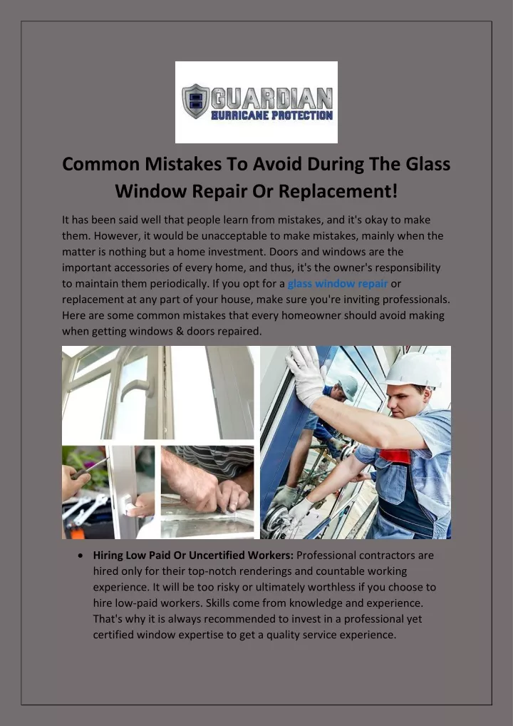 common mistakes to avoid during the glass window