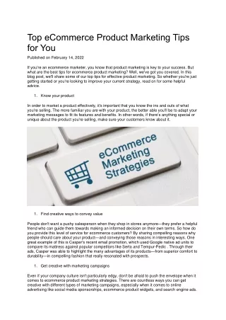 top ecommerce product marketing tips for you