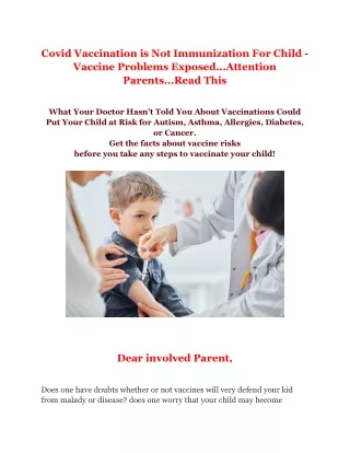 covid vaccination is not immunization for child