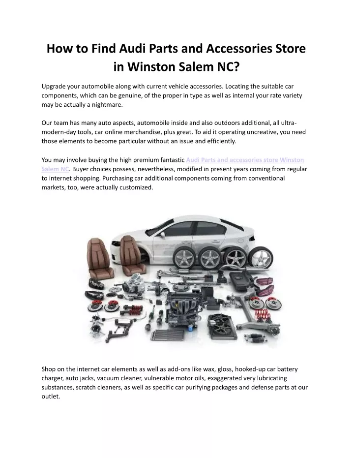 how to find audi parts and accessories store in winston salem nc