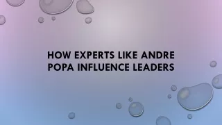 how experts like andre popa influence leaders
