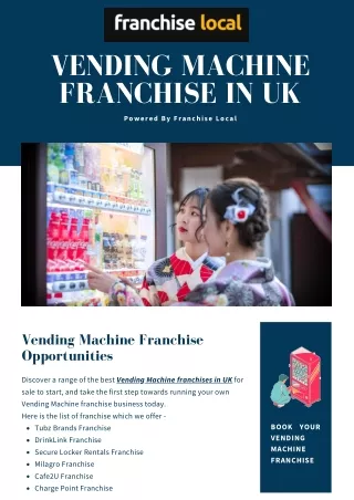 Top-Earning Vending Machine Franchise In UK