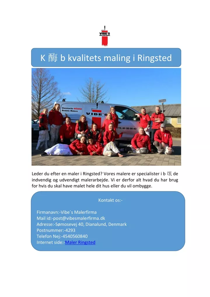 k b kvalitets maling i ringsted