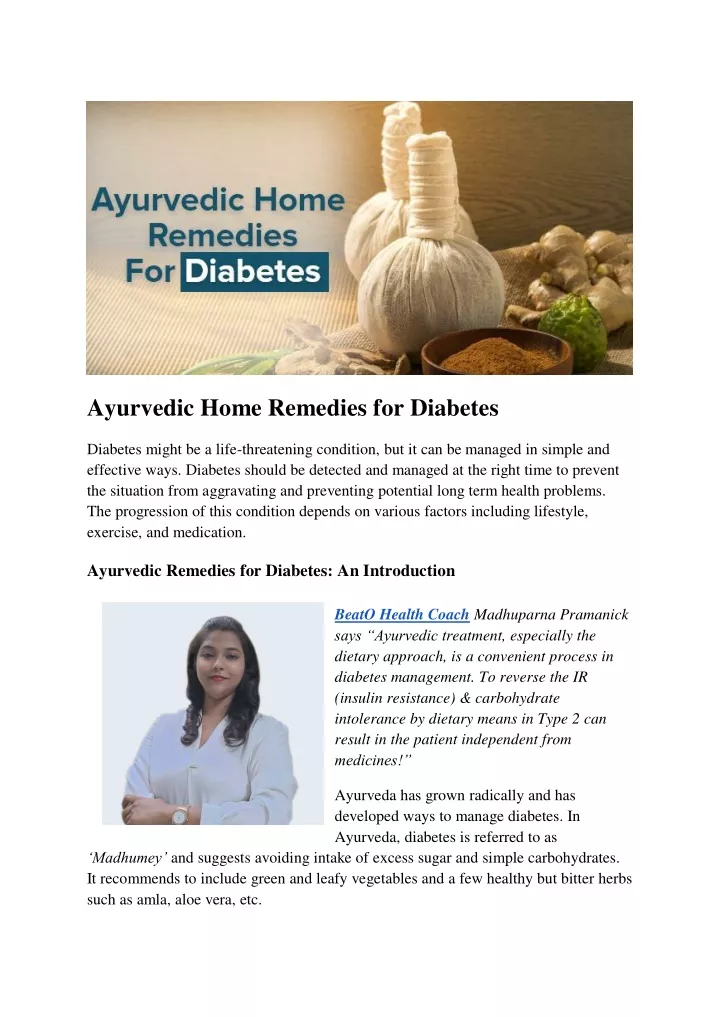 ayurvedic home remedies for diabetes