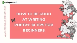 How to be good at writing poetry