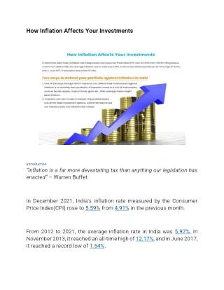 how inflation affects your investments