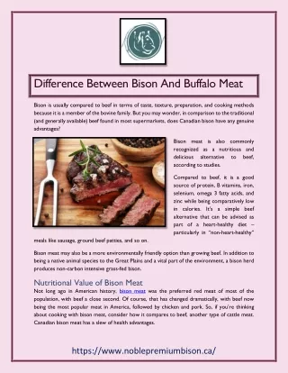 Difference Between Bison And Buffalo Meat