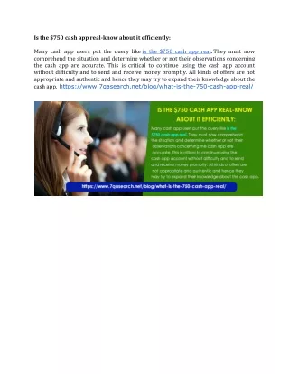 is the 750 cash app real know about