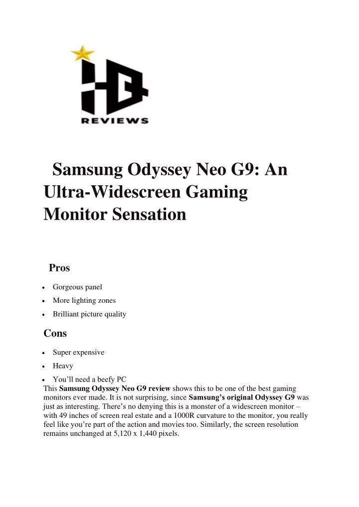 samsung odyssey neo g9 an ultra widescreen gaming