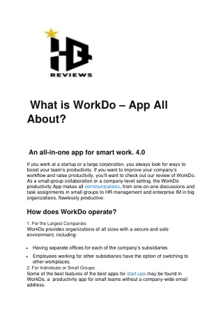 what is workdo app all about