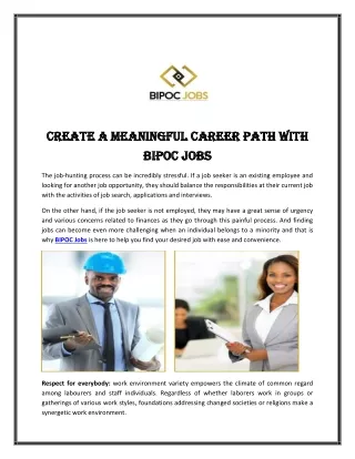 create a meaningful career path with create