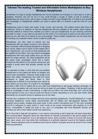 Teknest The leading Trusted and Affordable Online Marketplace to Buy Wireless Headphones