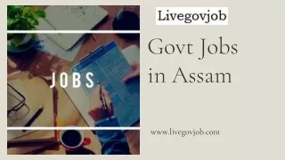 Govt Jobs in Assam