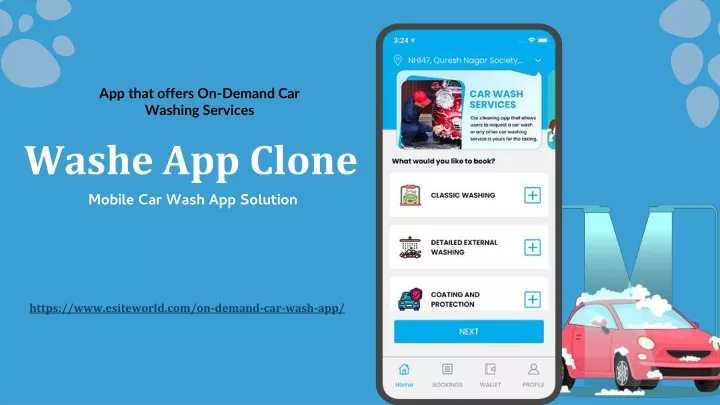 app that offers on demand car washing services