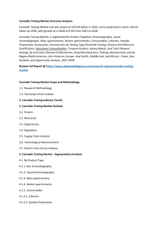 cannabis testing market overview analysis