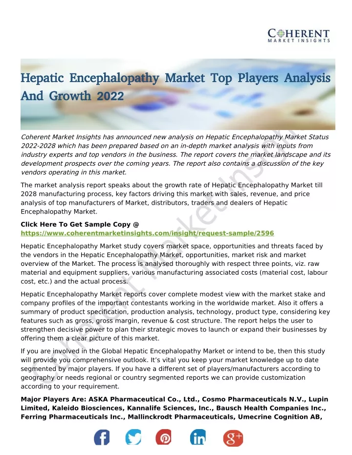 hepatic encephalopathy market top players