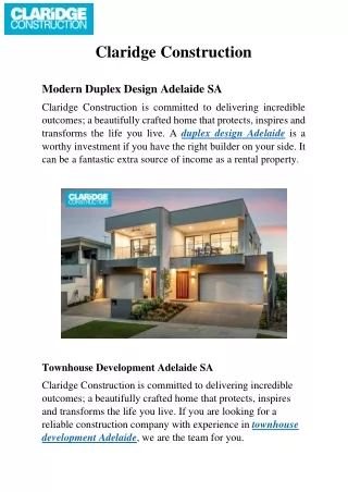 claridge construction