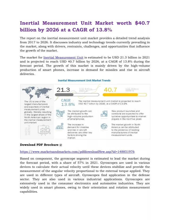 inertial measurement unit market worth