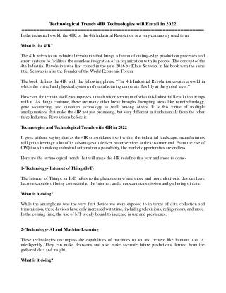 technological trends 4ir technologies will entail