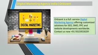 Digital Marketing Agency India  Orbizent
