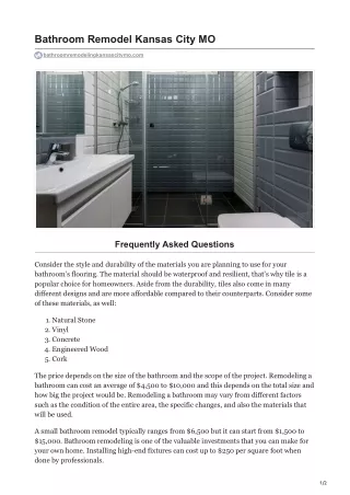 Bathroom Remodel Kansas City MO