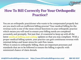 how to bill correctly for your orthopedic practice