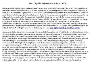best digital marketing institute in delhi