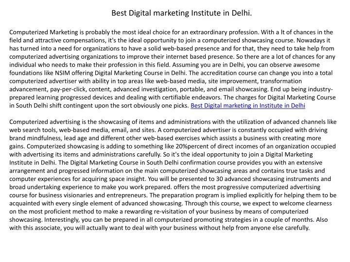 best digital marketing institute in delhi