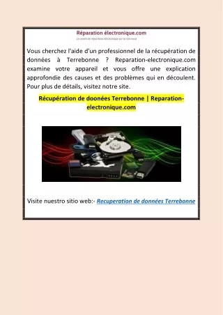 Récupération de doonées Terrebonne  Reparation-electronique.com