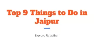 Top 9 Things to Do in Jaipur
