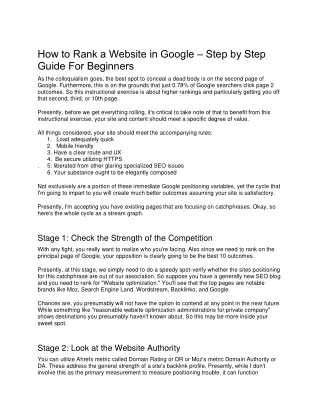 How to Rank a Website in Google