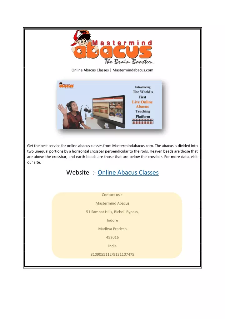 online abacus classes mastermindabacus com