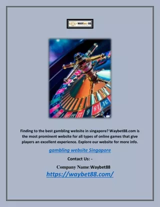 finding to the best gambling website in singapore
