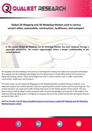 global 3d mapping and 3d modeling market used