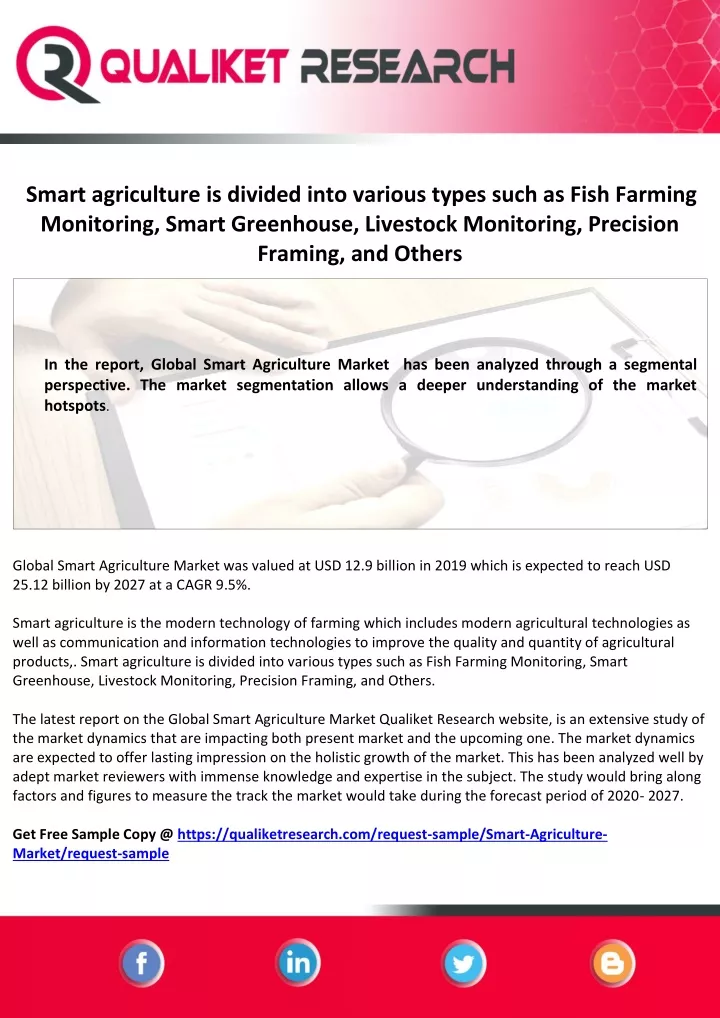 smart agriculture is divided into various types