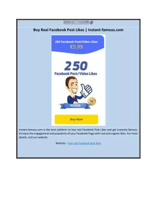 Buy Real Facebook Post Likes
